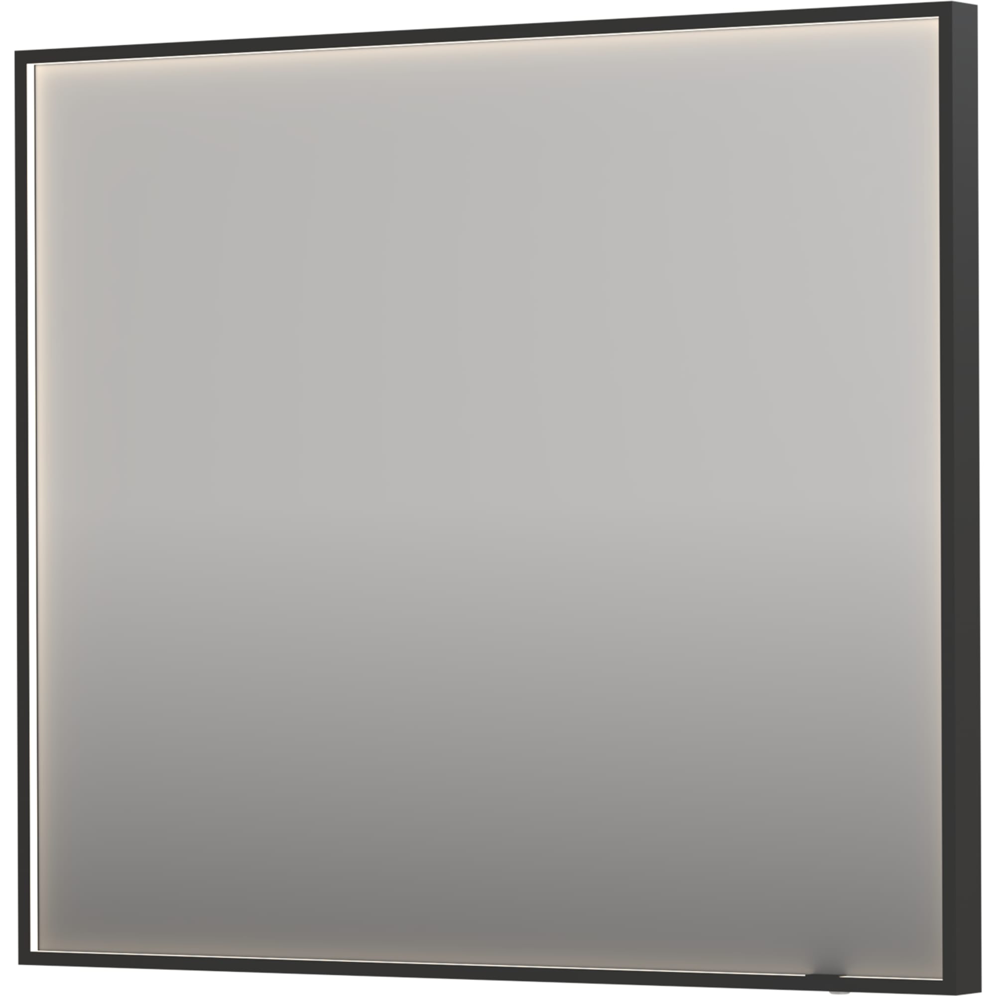 Sanibell INK SP19 LED spejl 90x80cm børstet metal sort aluramme