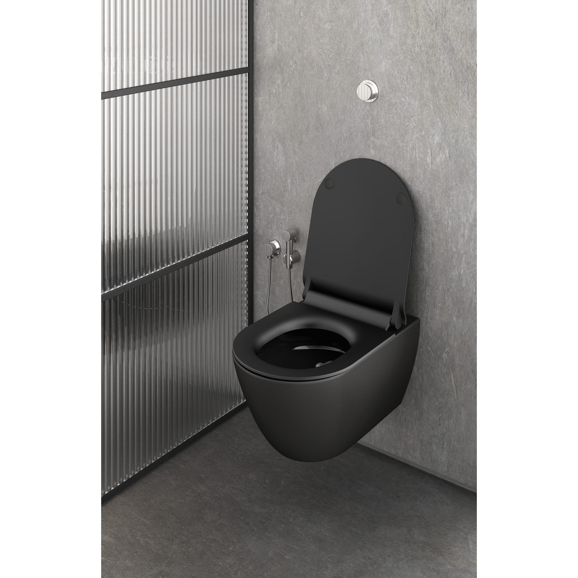 GSI Pura matsort væghængt toilet 50x36cm med Swirlflush