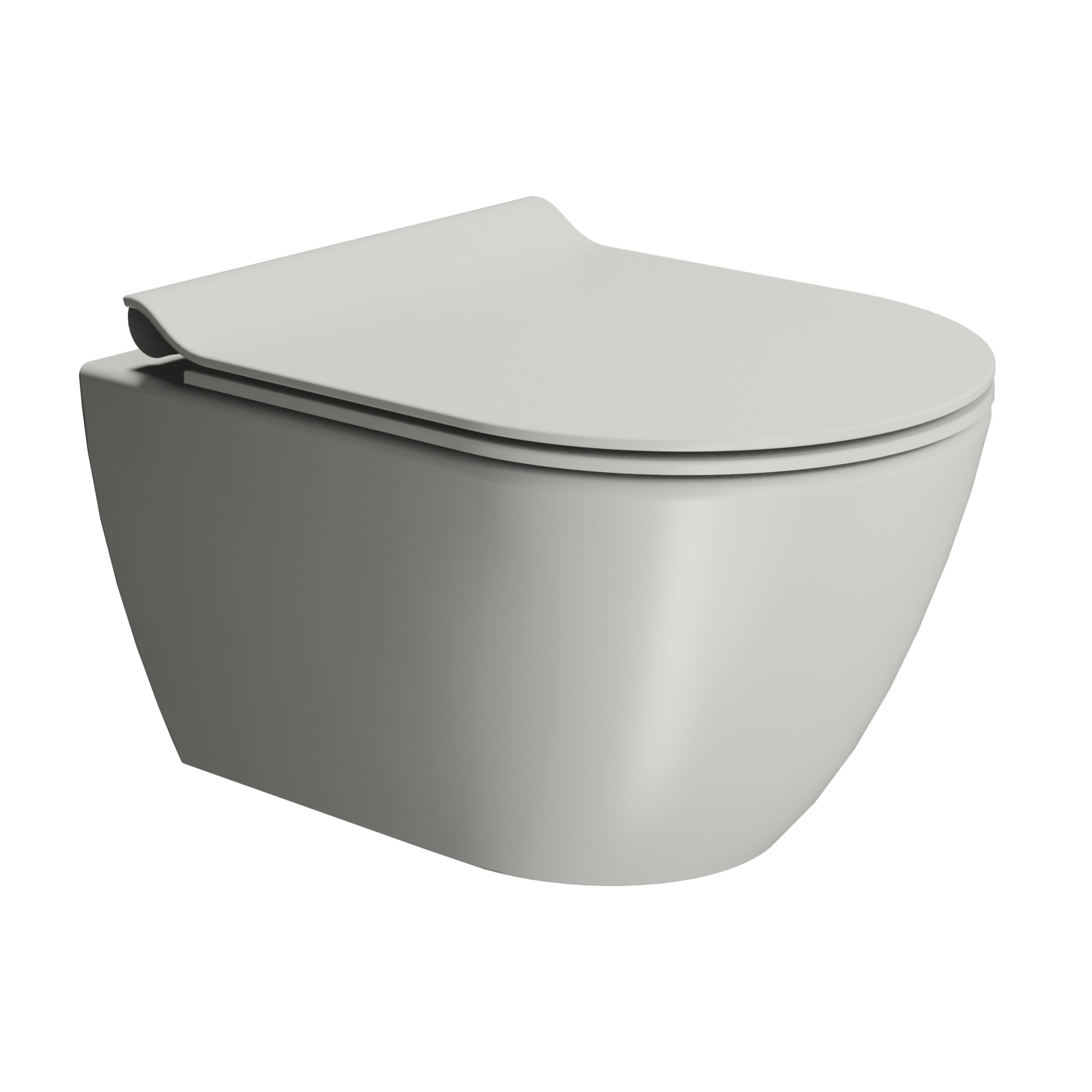 GSI Pura mat grå væghængt toilet 50x36cm med Swirlflush