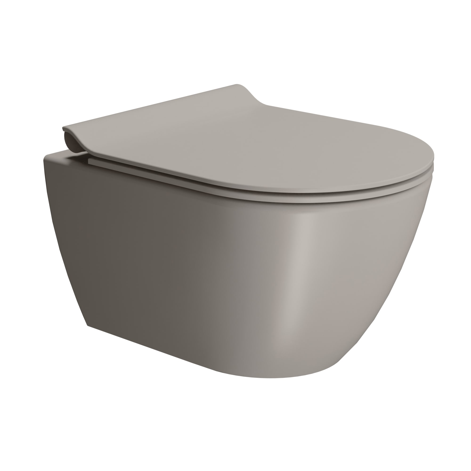 GSI Pura væghængt toilet 50x36cm med Swirlflush, farve tortora