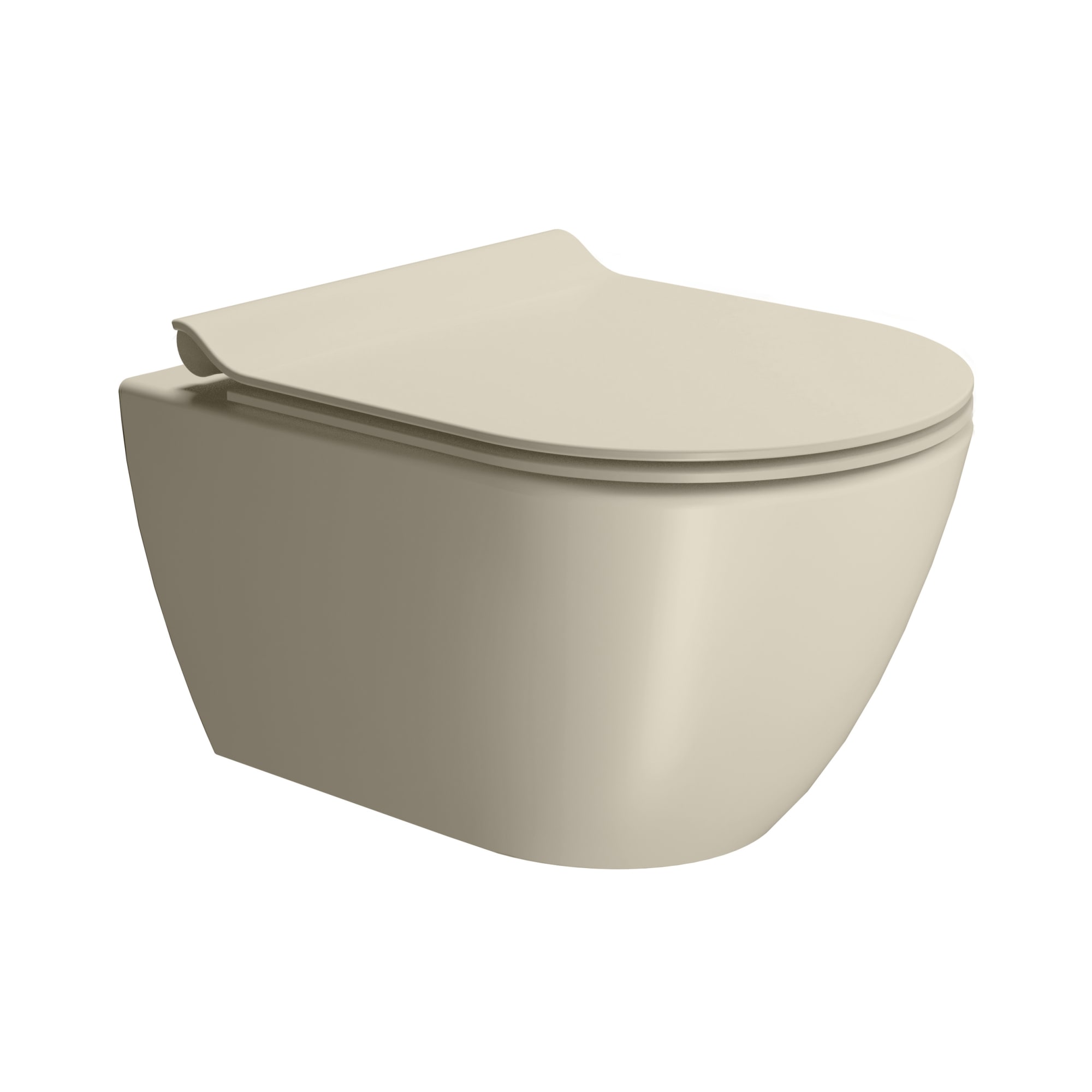 GSI Pura væghængt toilet 50x36cm med Swirlflush, farve creta