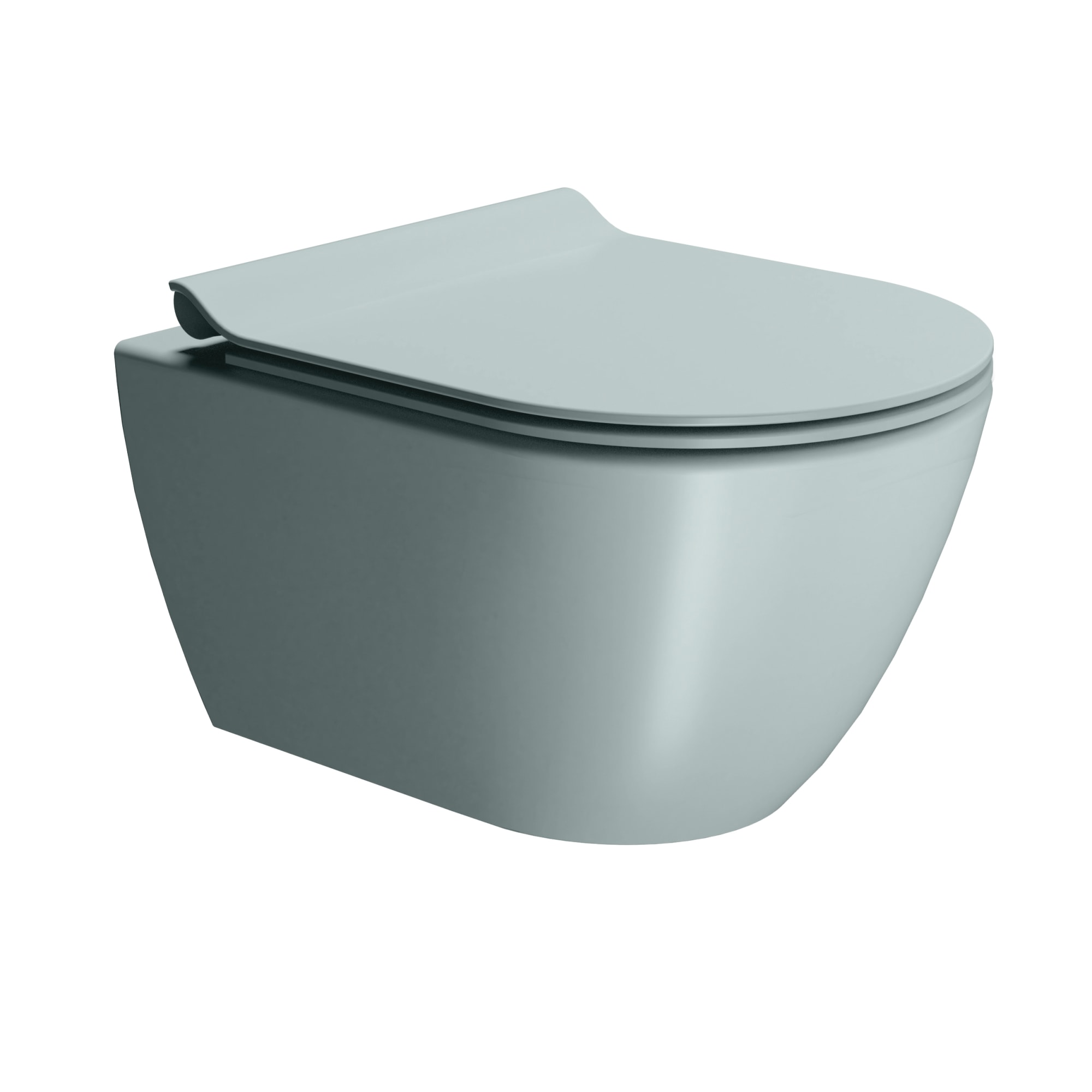 GSI Pura væghængt toilet 50x36cm med Swirlflush, farve ghiaccio