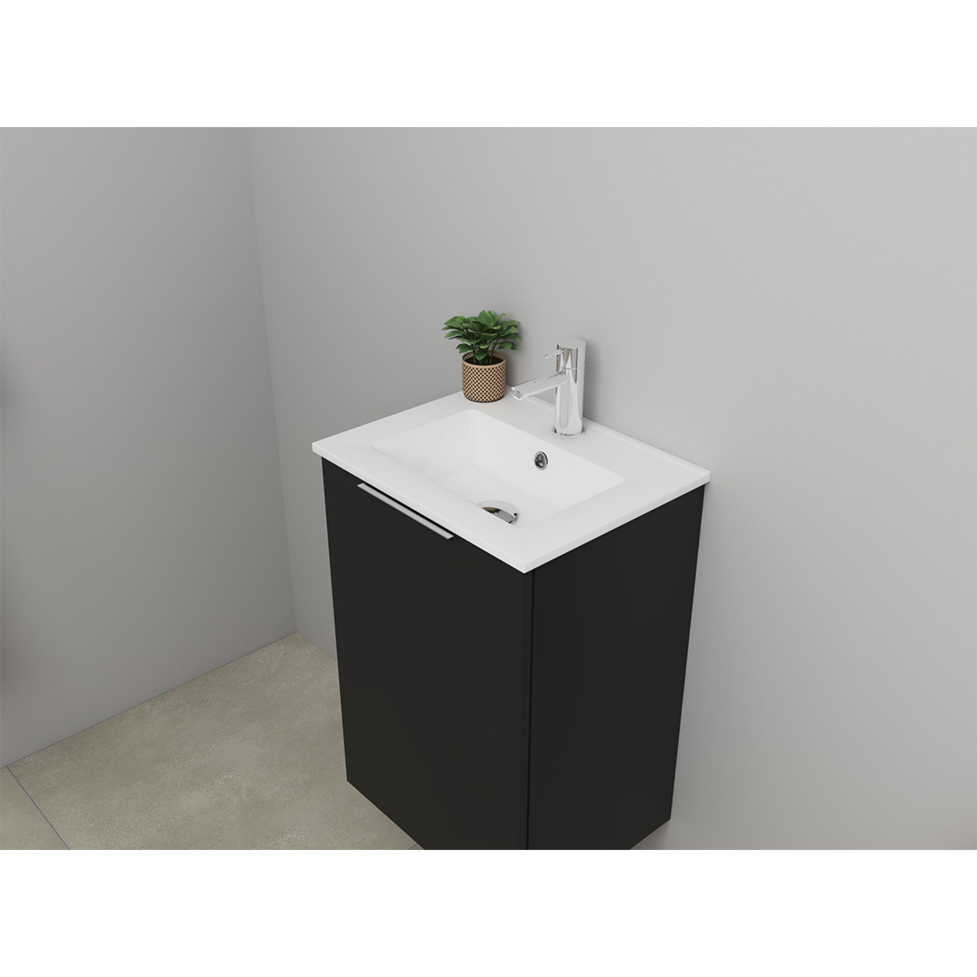 Sanibell Online usamlet møbelsæt 46x36cm matsort med 1 låge