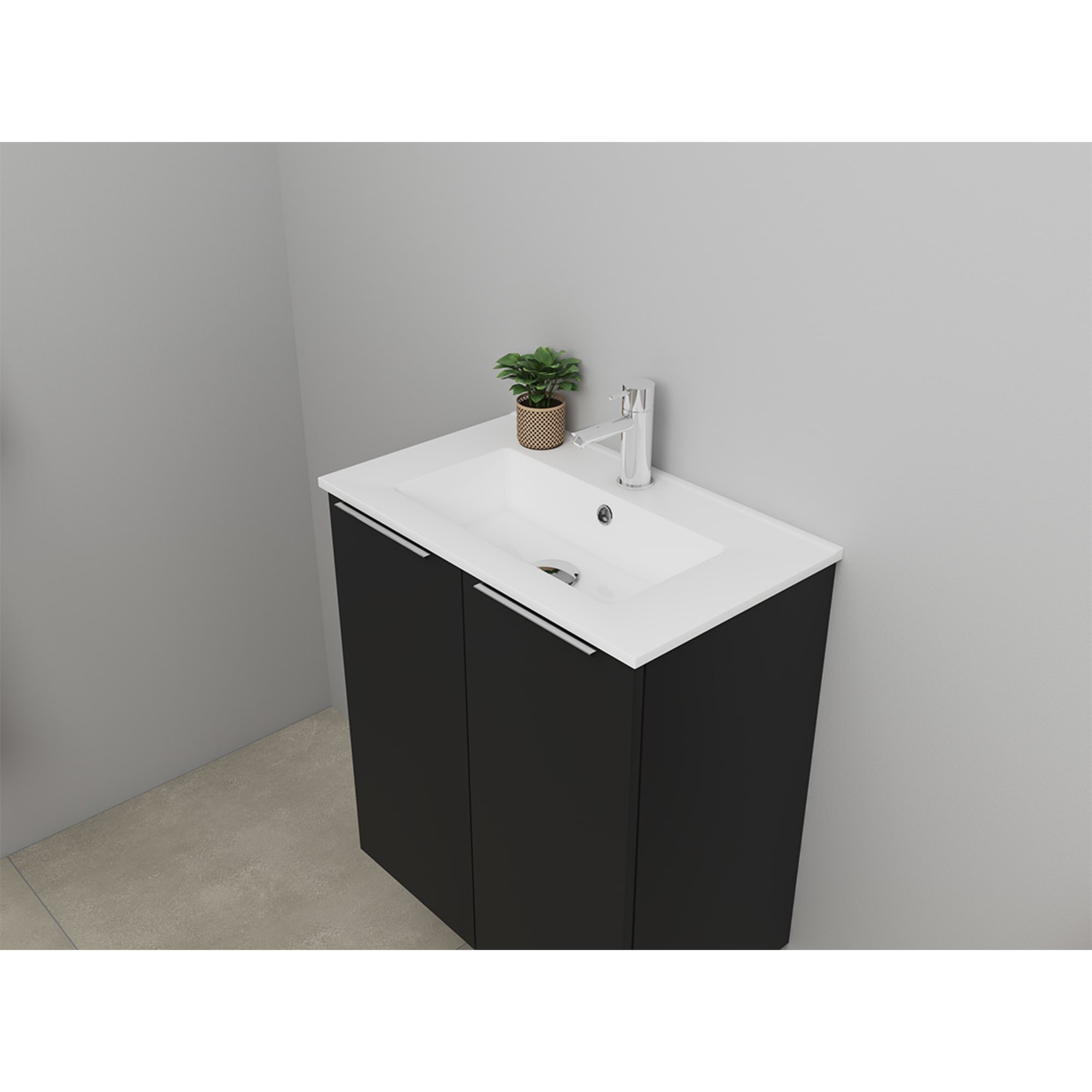 Sanibell Online møbelsæt 61x36cm matsort med 2 låger
