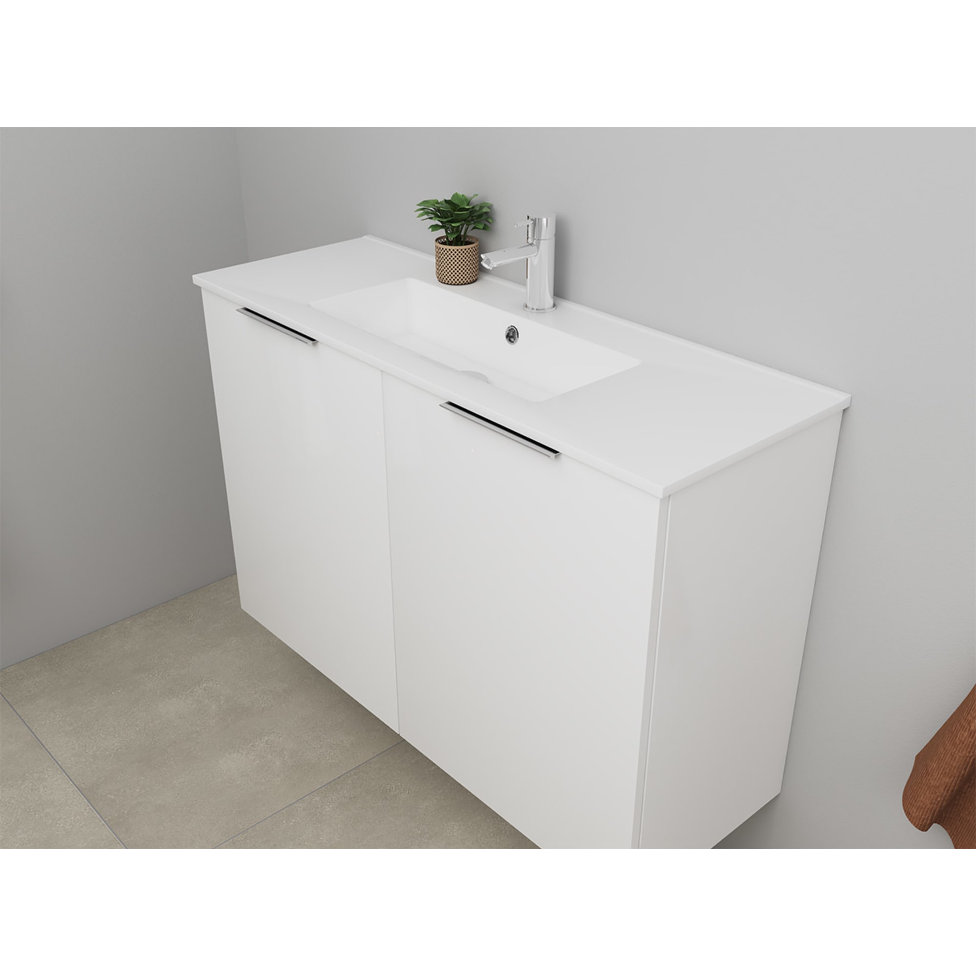 Sanibell Online møbelsæt 101x36cm hvid højglans med 2 låger
