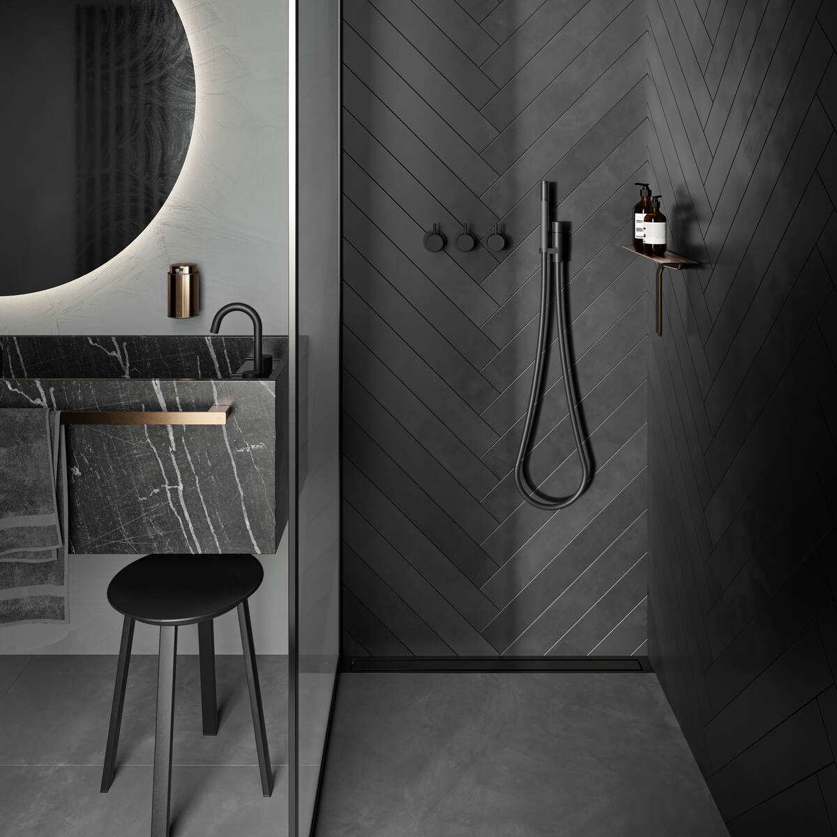 Unidrain Highline ramme - sort 1200/10