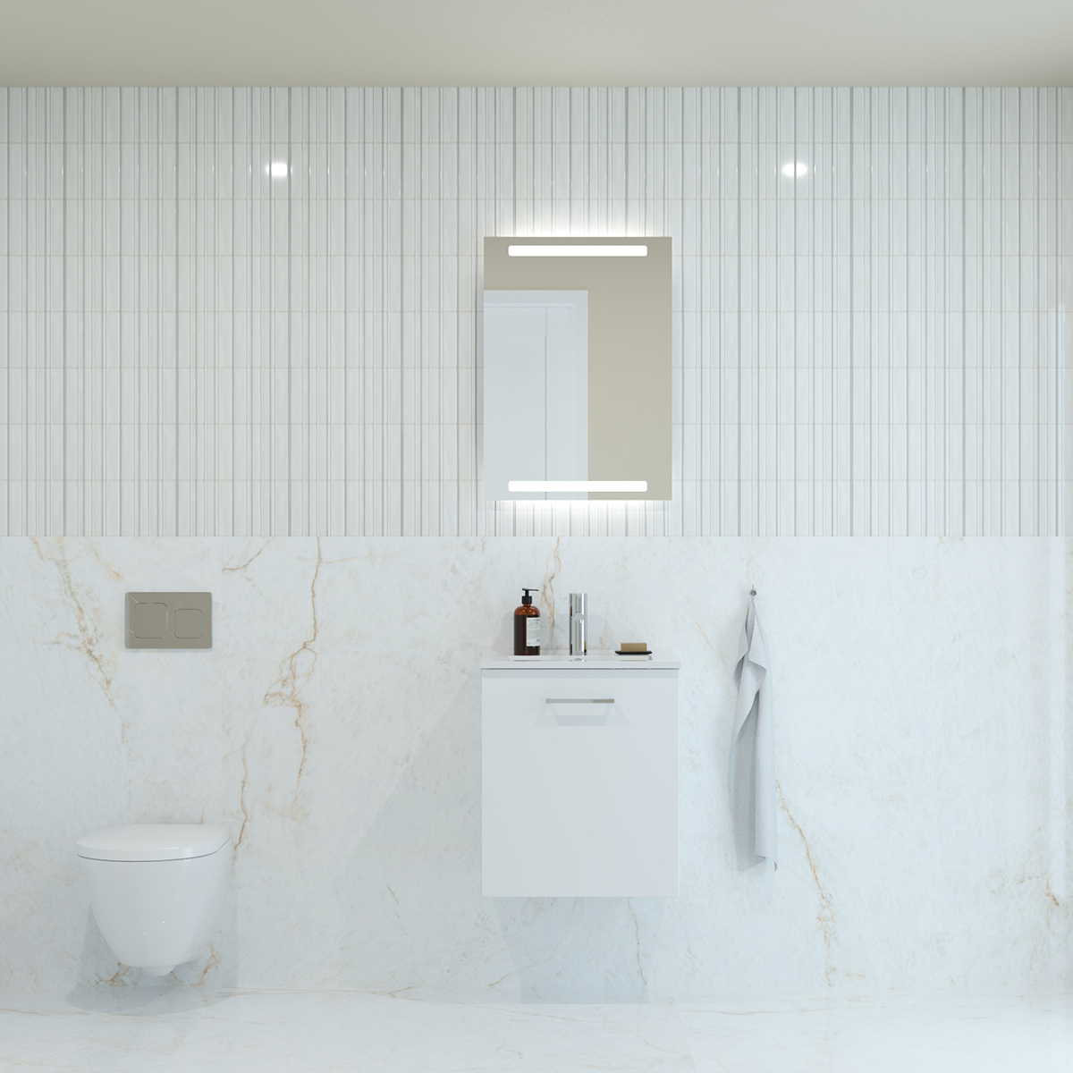 Dansani Mido spejl 70 × 50 cm med LED lys