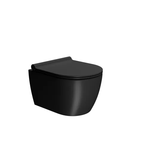 GSI Pura matsort kompakt væghængt toilet 46x35cm med swirlflush skyl